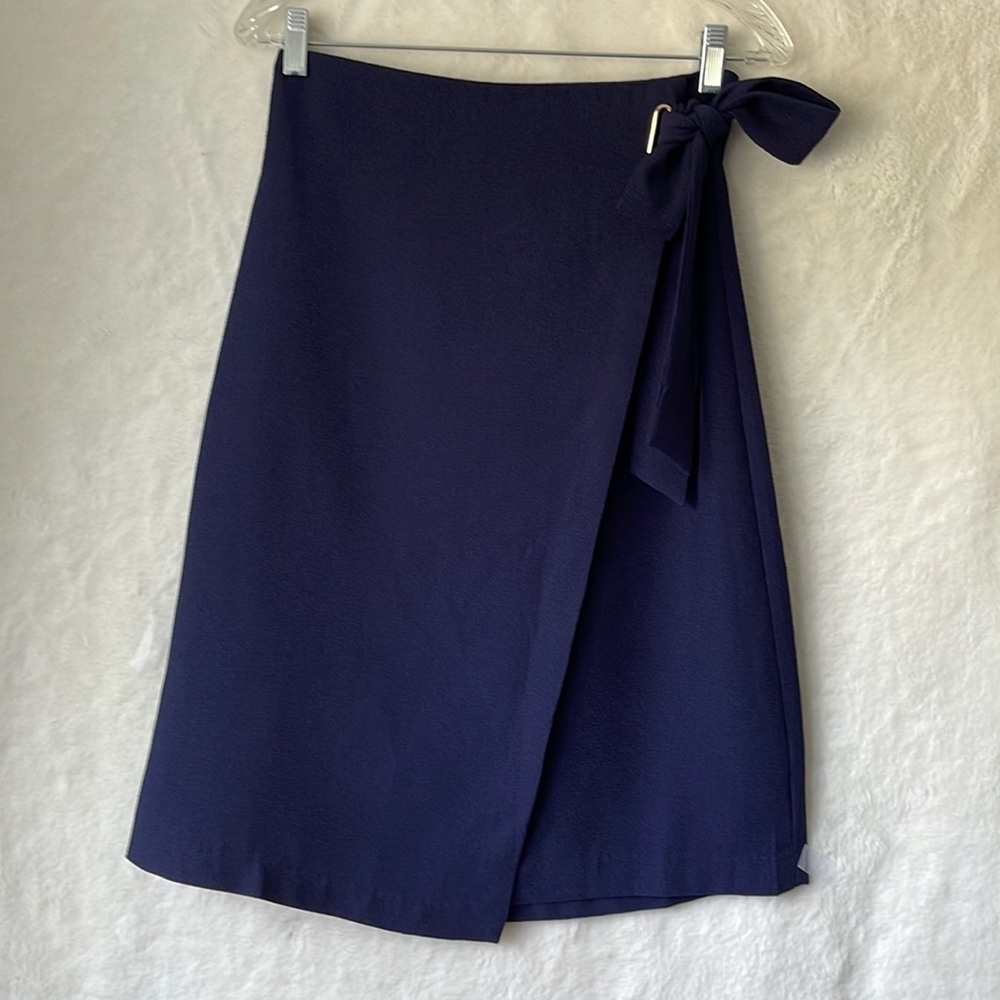 Lucy Paris Navy Blue Wrap Midi Skirt S